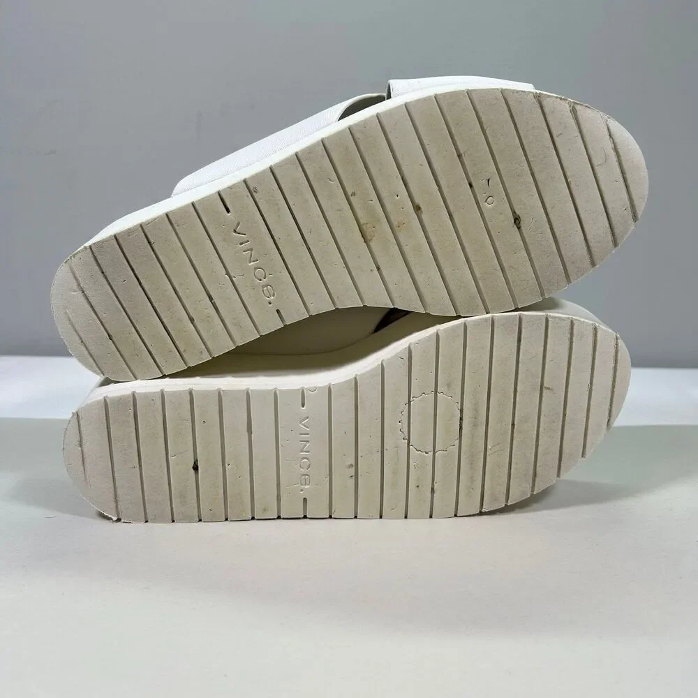 Vince‎ Platform Sling Back Sandals Womens 7 White
